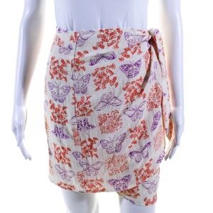 FRNCH “Sylvia” Floral and Butterfly Print Wrap Skirt